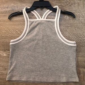 Grey and white tank top